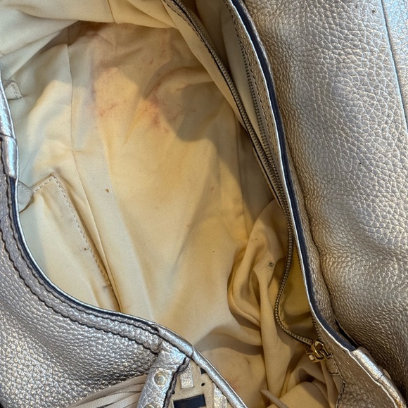 Vintage VERSACE Hobo Beige‎ Leather Suede Fringe Tassel Fringe Hand Bag Tassle - Picture 10 of 15